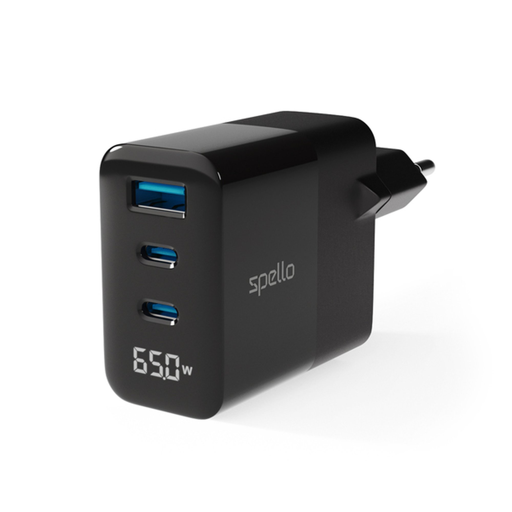 EPICO Spello ForceBoost Display GaN 65W - Seinälaturi, Musta