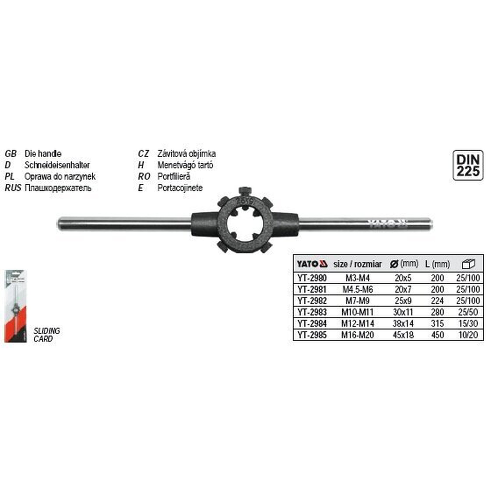 Kierrepakan pidin Yato YT-2981; M4,5-M6