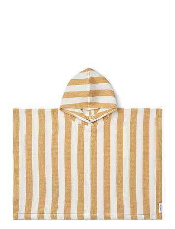LIEWOOD Paco Kylpyponcho Stripe, White/Yellow Mellow, 3-4 vuotta
