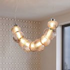 LED-riippuvalaisin Bolla, kromi/savuharmaa, lasi, pituus 79,5 cm