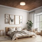 LED-kattovalaisin Duck, taupe, halkaisija 38 cm, tekstiili, 3000 K
