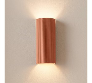 Lindby Colja -seinävalaisin, terrakotta, pyöreä, 30,5 cm, kipsi