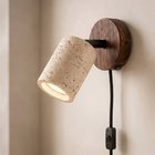 Lucande Carlotta -seinäkohdevalaisin, halkaisija 10 cm, beige, betoni, GU10