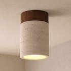Lucande Carlotta -kattovalaisin, halkaisija 12 cm, beige, betoni, E27