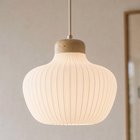 Lucande Eloise -riippuvalaisin, Ø 30 cm, valkoinen, tekstiili, E27