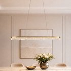 LED-riippuvalaisin Preciosa, kulta, metalli, pituus 120 cm