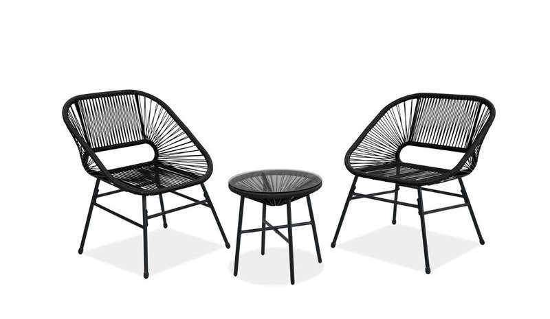 3-osainen ulkokalustesarja Maya New, Black