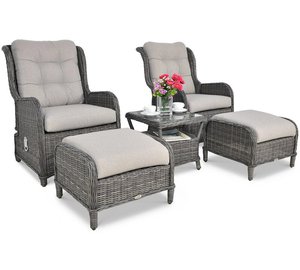 Ulkokalustesetti SIENNA DUO PREMIUM, tummanharmaa