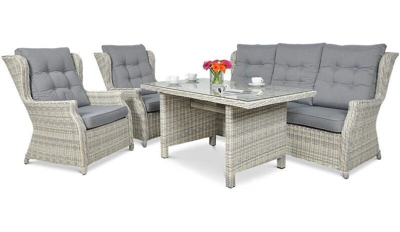 Ulkokalustesetti TRIVENTO DINING 3, White Grey