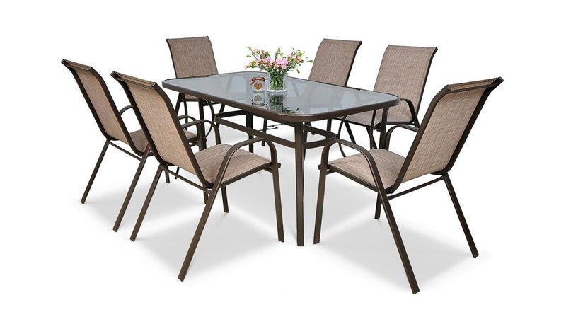 Puutarhakalustesarja Bologna, 150 cm, 6+1, Ruskea