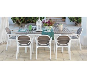 Ulkokalustesetti PALMA/ALLORO - 8/210, Bianco Tortora