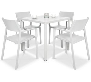 Ulkokalustesetti TRILL/CUBE 80, 4+1, Bianco