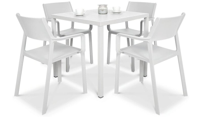 Ulkokalustesetti TRILL/CUBE 80, 4+1, Bianco