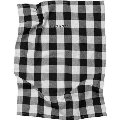 Midnatt Tea Towel Checked B/W - Black - 50X70