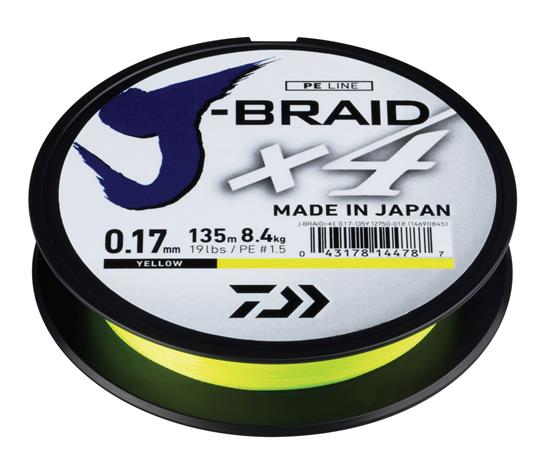 DAIWA J-BRAID X4E 0.13/135 YE KUITUSIIMA