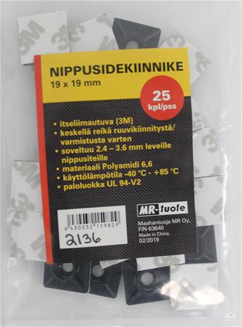 Nippusidekiinnike 19x19 mm 3m, 25 kpl – kuva 2/2