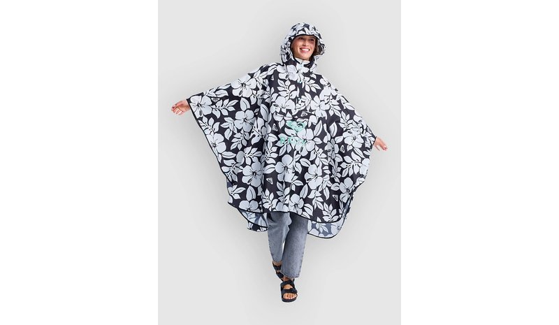 Roxy Midnight Rain Surf Poncho anthracite the big mo