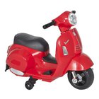 Sähköskootteri Vespa lapsille, LED-valoilla ja äänillä, sähköinen lasten moottoripyörä 18-36 kk, Punainen