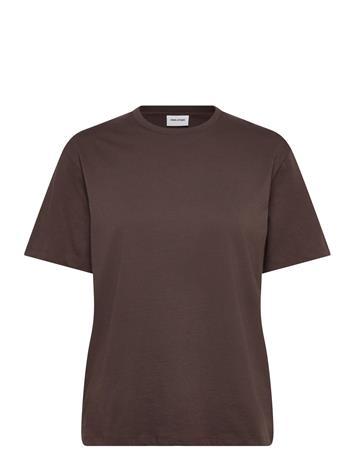 ENKEL STUDIO Basic O-Neck Tee S/S - BROWN - S – kuva 1/3