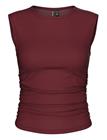 PIECES Pcmadison Sl Ruching Top Jrs Noos Bc - TAWNY PORT - XL