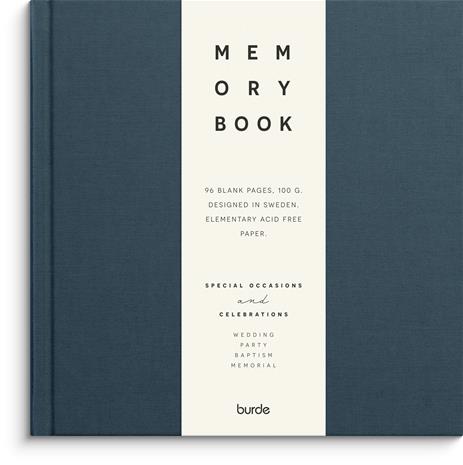Memory Book Textile Unlined Dark Blue Burde – kuva 2/2