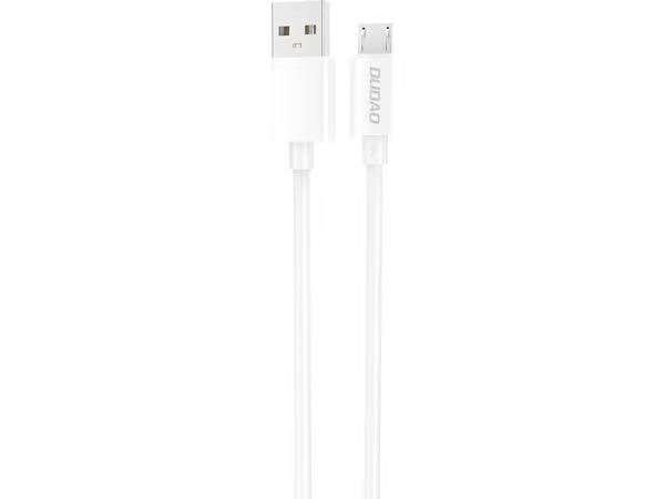 USB-A - micro USB latauskaapeli 2A, 1 m, valkoinen