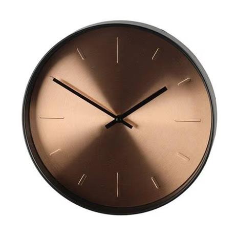 Analoginen seinäkello 30 cm - kupari/svart