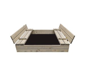 Hiekkalaatikko Bonus Orbis -matolla, harmaa, 120x120 cm