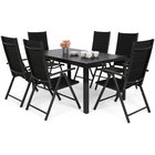 Ulkokalustesetti Ibiza 150 cm, 6+1, Black / Black