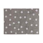 Pestävä puuvillamatto Polka Dots Harmaa–Valkoinen 120x160 cm