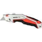 Yato YT-75202 -yleisveitsi trapetsiterällä, SK5-terästä, 1 terä + 3 varaterää, 61 x 19 x 0,6 mm