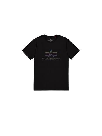 Alpha Industries - Basic Rainbow Reflective T-Shirt - T-paita - Miehet - Musta