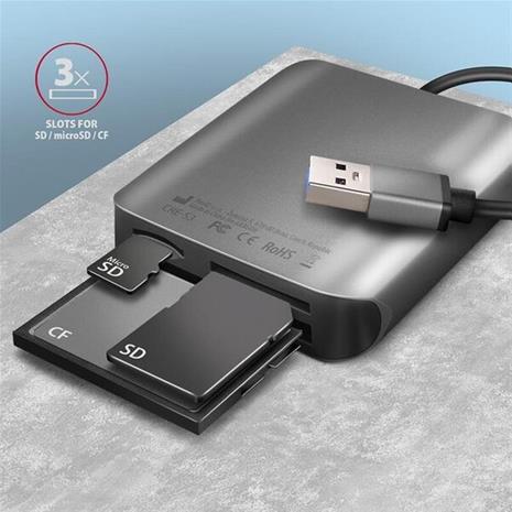 Axagon CRE-S3 USB-A 3.2 Gen 1, SD/microSD/CF, UHS-II