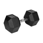 Kumipäällysteinen valurautainen käsipaino Rebel Active Hex, 30 kg
