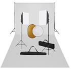 vidaXL Valokuvastudiosarja softbox-valot, taustakangas ja heijastin