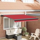 vidaXL Vedettävä markiisi Punainen 300 x 250 cm Kangas ja Alumiini