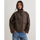 Nelly - Ruskea - Funnel Neck Cotton Jacket