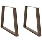 vidaXL Ruokapöydän jalat V-muotoiset 2 kpl Luonnonvärinen teräs 100 x (72-73,3) cm Teräs