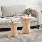 vidaXL Sohvapöytä 2 pcs Luonnollinen Täysi mänty