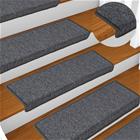 vidaXL Porrasmatot 15 kpl 65x21x4 cm tummanharmaa suorakaiteen muotoinen reuna
