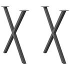 vidaXL Ruokapöydän jalat X-muotoiset 2 kpl antrasiitti 80x(72-73) cm teräs