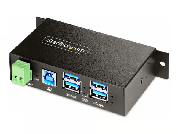 StarTech.com 5G4AINDRM-USB-A-HUB interface hub USB 3.2 Gen 1 (3.1 Gen 1) Type-B 5000 Mbit/s Black