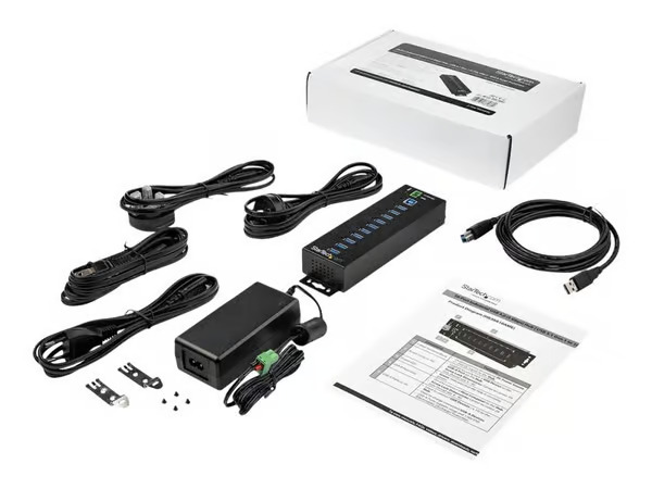 StarTech.com 10-Port USB 3.0 Hub with Power Adapter - Metal Industrial USB-A Hub with ESD & 350W Surge Protection - Din/Wall/Desk Mountable - High Speed USB 3.2 Gen 1 (5Gbps) Hub – kuva 4/6