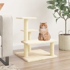 vidaXL Kissan kiipeilypuu sisal- raapimispylväillä kerma 61 cm