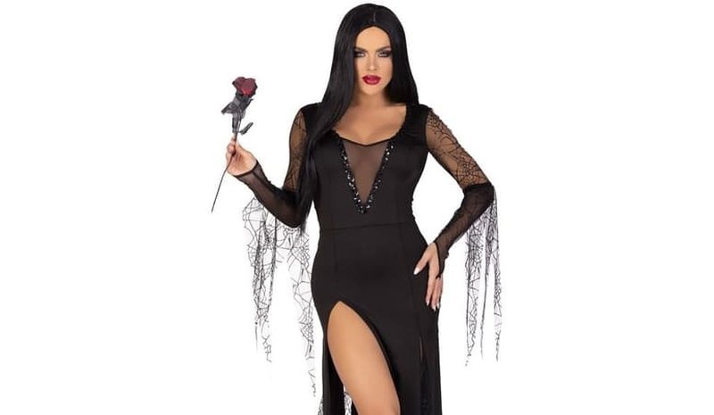 Seksikäs Spooky Morticia puku