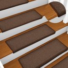 vidaXL Portaiden matot 15 kpl 65x21x4 cm ruskea suorakaiteen muotoinen reuna