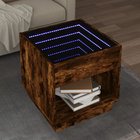 vidaXL sohvapöytä Infinity LED-valoilla savutammi 50x50x50 cm, Sohvapöydät