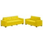 vidaXL Sohvasetti 2 pcs Keltainen 221 x 78 x 80 cm Sametti