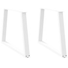 vidaXL Ruokapöydän jalat V-muotoiset 2 kpl valkoinen 100x(72-73,3) cm teräs