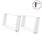 vidaXL Sohvapöydän jalat U-muotoiset 2 kpl valkoinen 60x(30-31) cm teräs